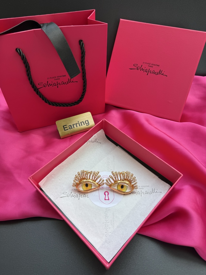 Серьги в форме глаз с кристаллами Schiaparelli