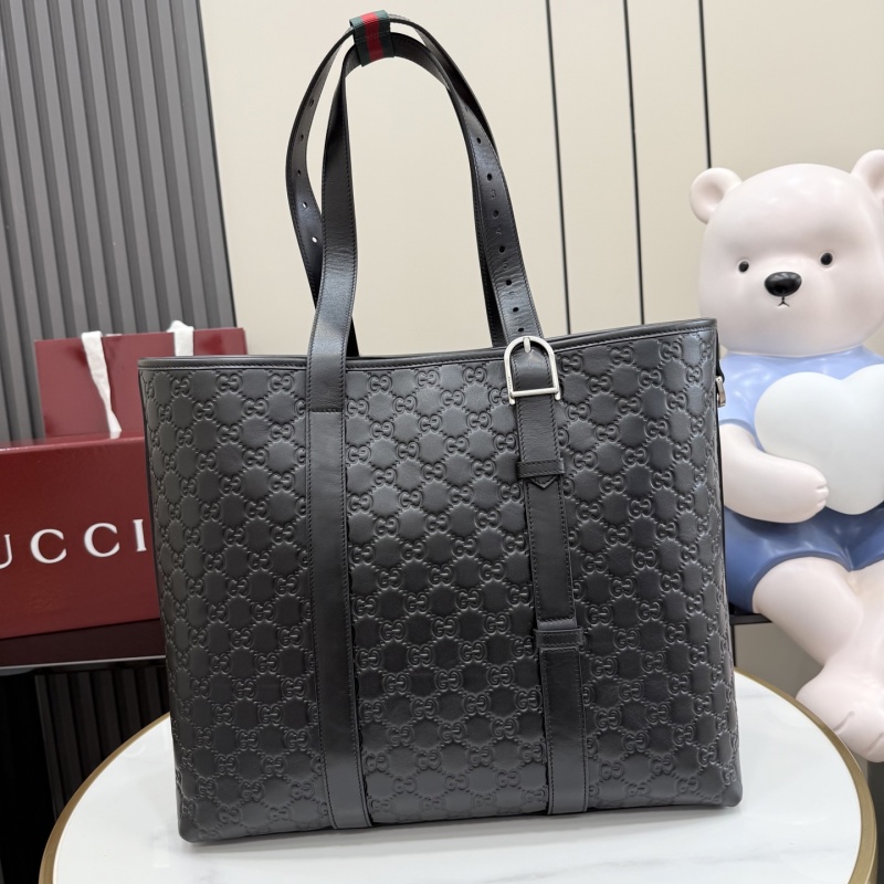 Черная кожаная сумка-тоут Gucci