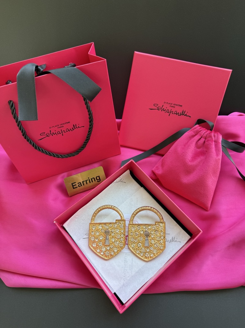 Серьги в виде замков с кристаллами Schiaparelli
