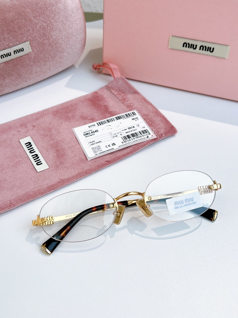 Солнцезащитные очки Miu Miu, золотистая оправа с узором под черепаху