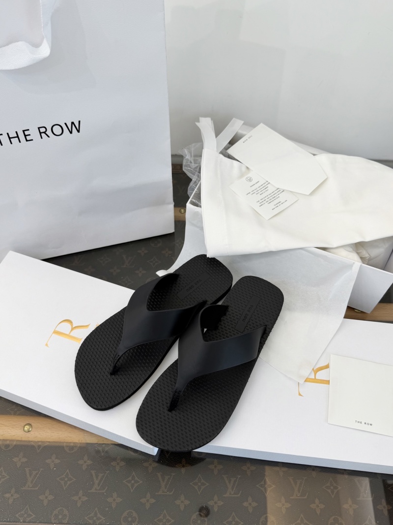 Кожаные шлепанцы The Row чёрные