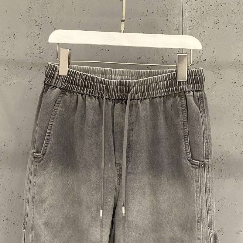 Мужские джинсы свободного кроя в стиле workwear серого цвета Bottega Veneta