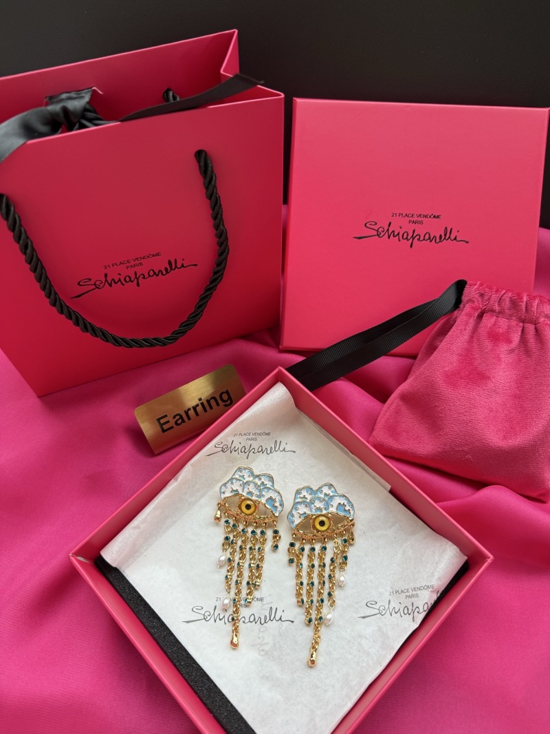 Серьги с глазом и подвесками Schiaparelli