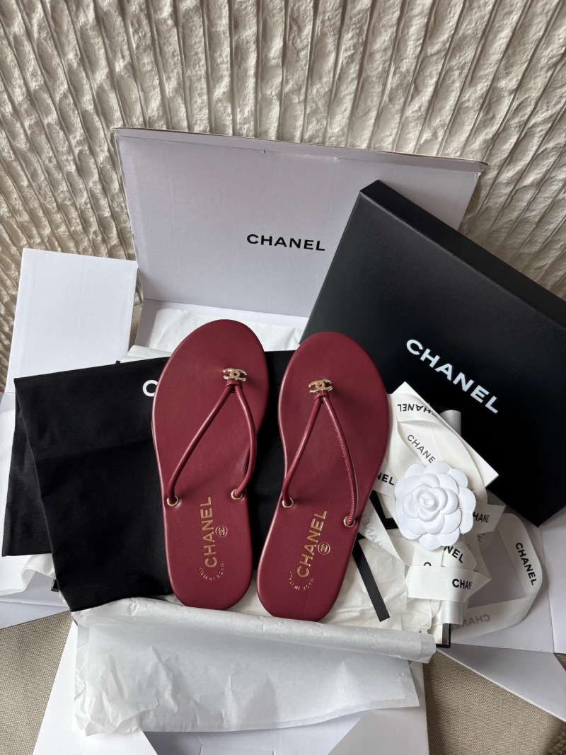 Шлепанцы CHANEL бордовые