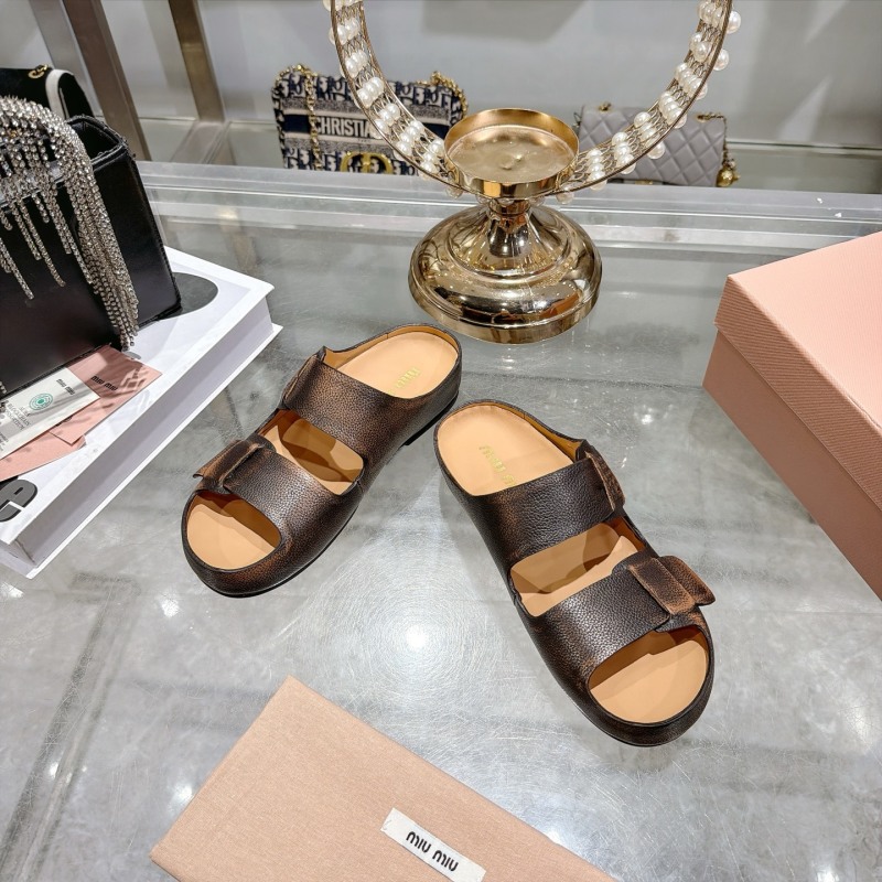 Женские сандалии Miu Miu на платформе с бантом