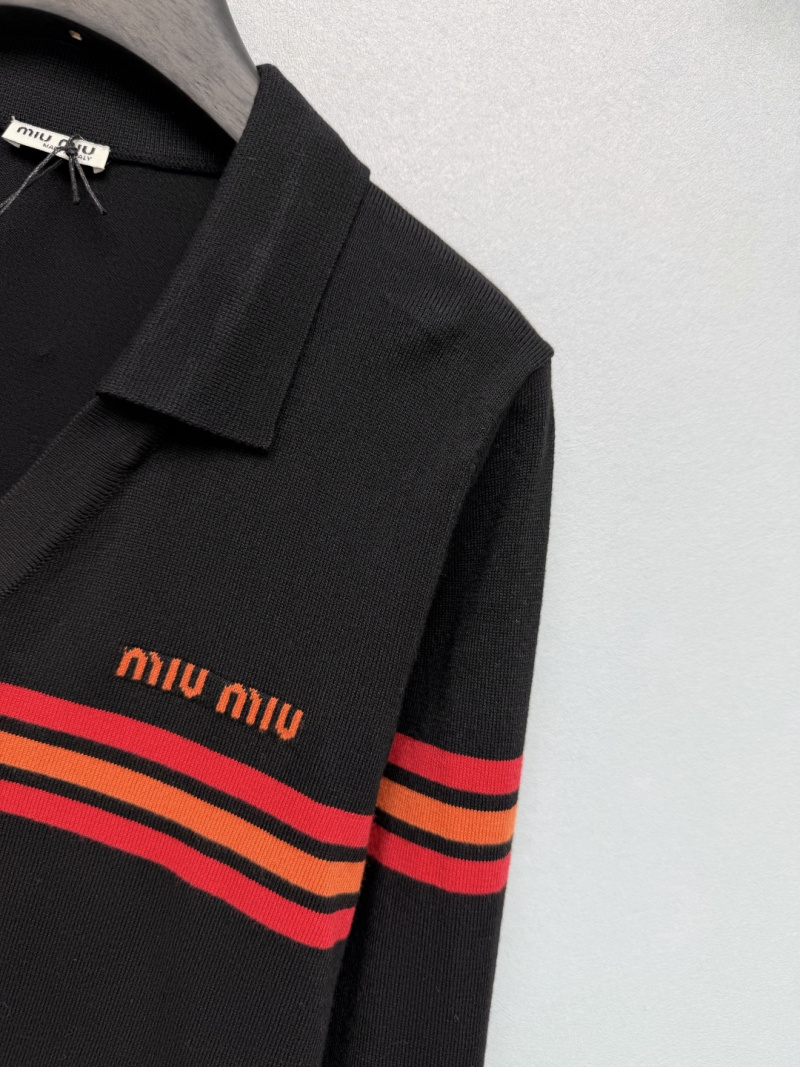 Кардиган Miu Miu с оранжево-красными полосами