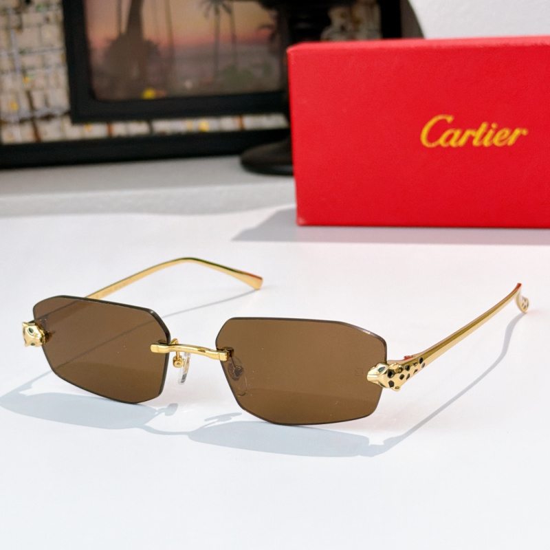 Солнцезащитные очки золотистые Cartier