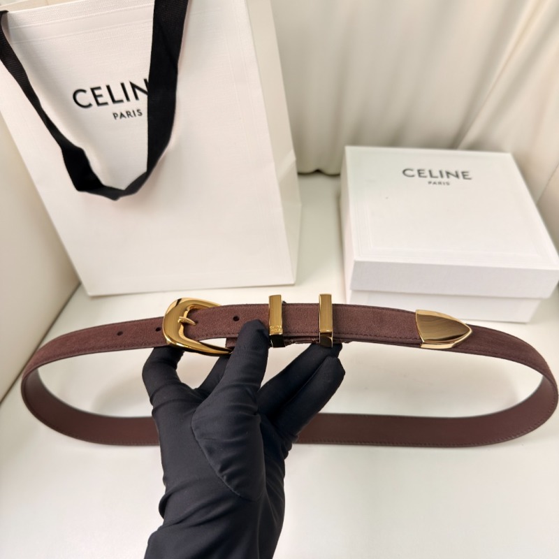 Ремень Celine Западный стиль коричневый