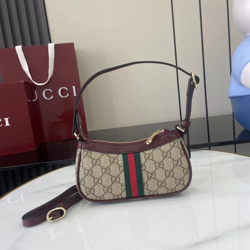 Сумка Gucci с монограммой и кожаной отделкой