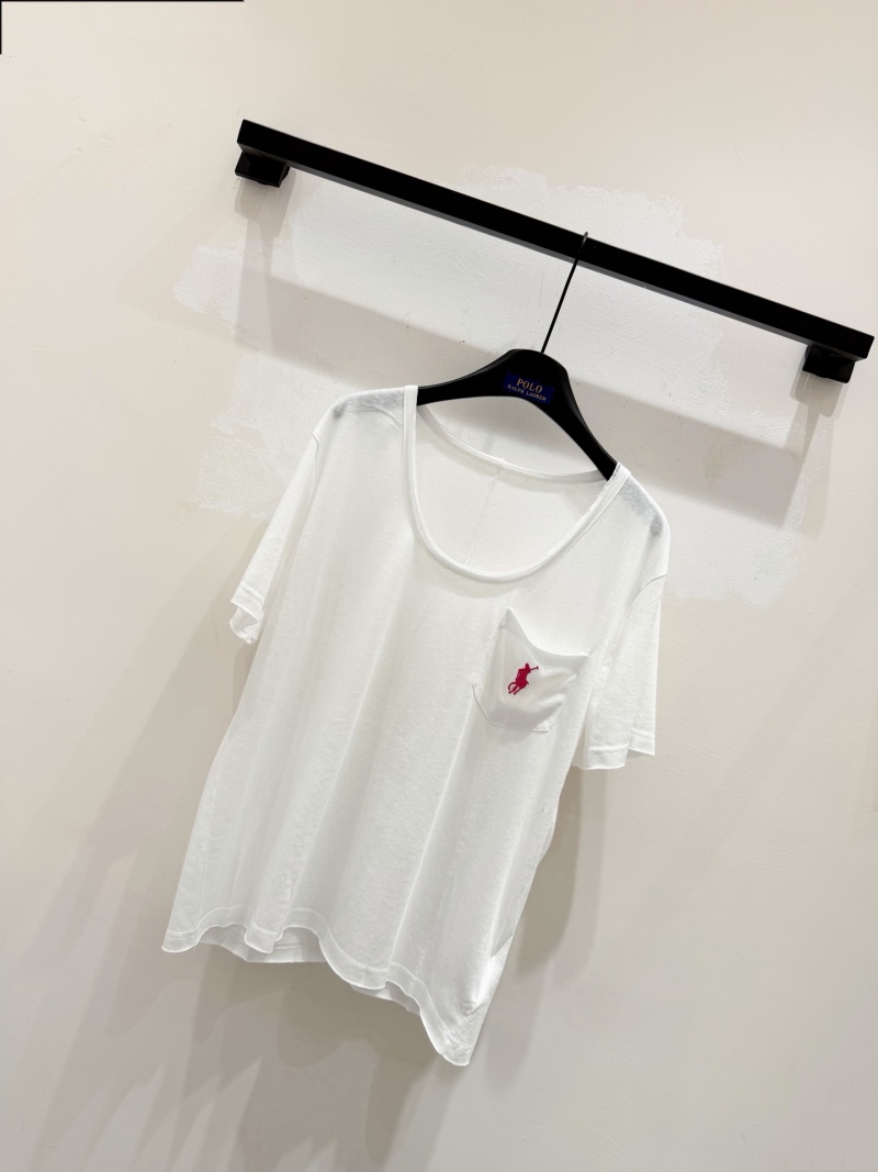 Футболка Polo Ralph Lauren белая с карманом