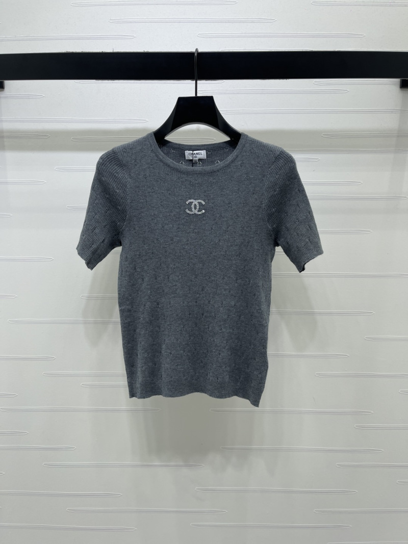 Женский вязаный топ с логотипом Chanel