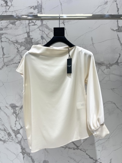 Блузка из ацетата Saint Laurent с асимметричным кроем