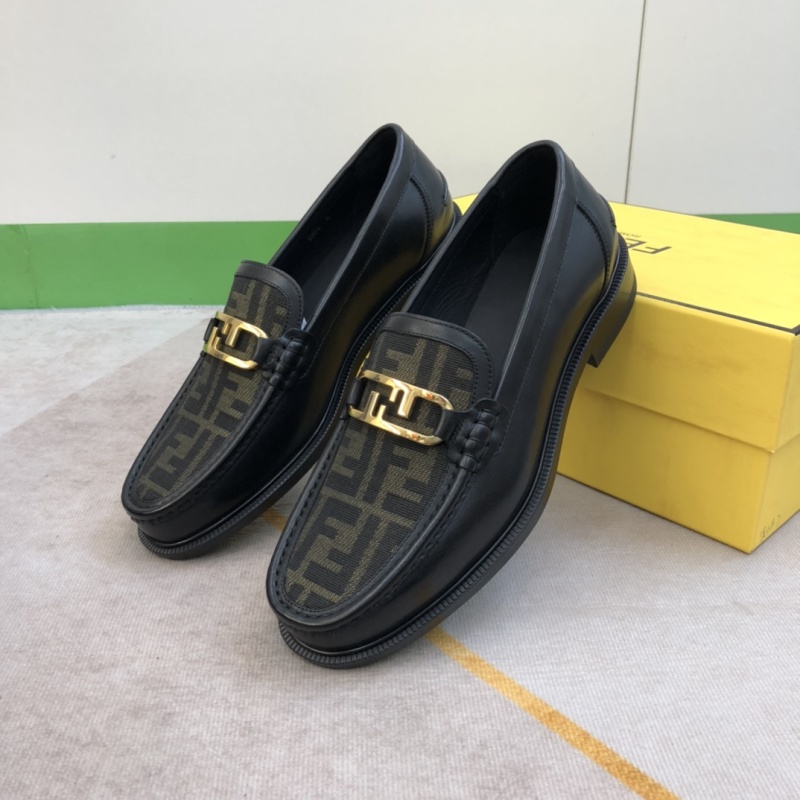 Мужские лоферы Fendi чёрные с монограммой