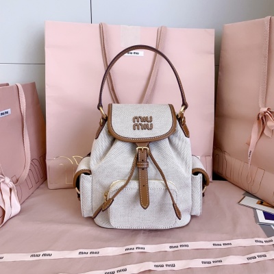 Рюкзак Miu Miu мини с кожаной отделкой