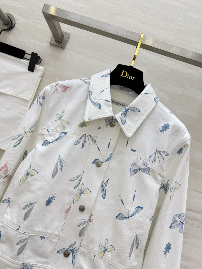 Женская белая куртка с принтом Dior