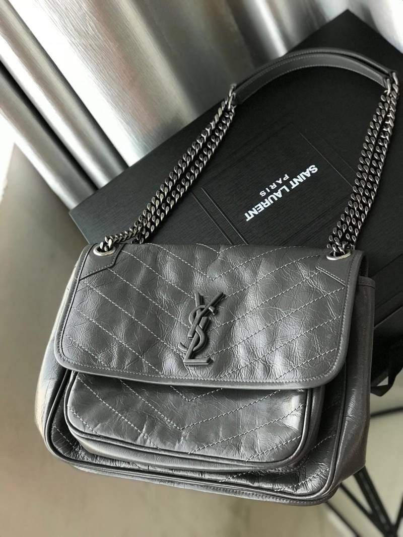 Сумка Saint Laurent Niki среднего размера, серый цвет