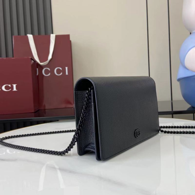 Портмоне Gucci черное с цепочкой
