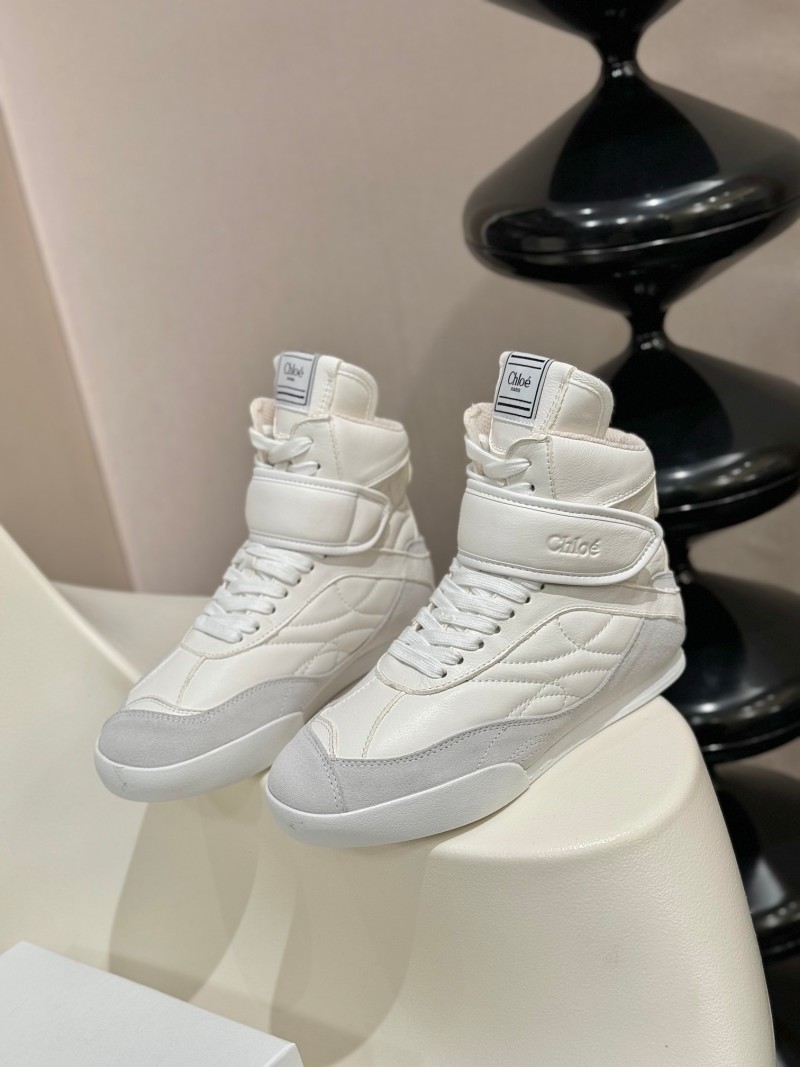 Высокие кроссовки Chloe белого цвета Chloé