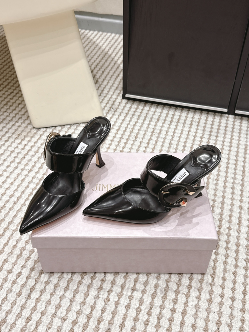 Женские лакированные туфли на каблуке с пряжкой Jimmy Choo