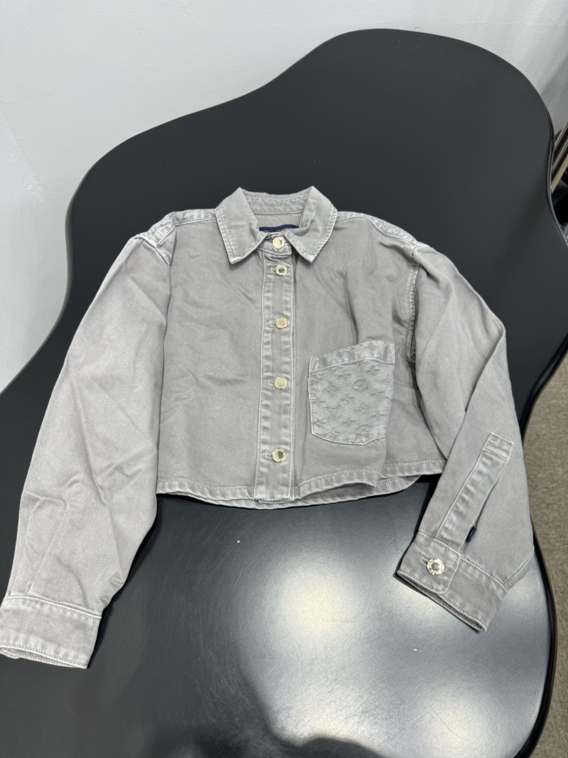 Женская серая рубашка с длинным рукавом Без бренда