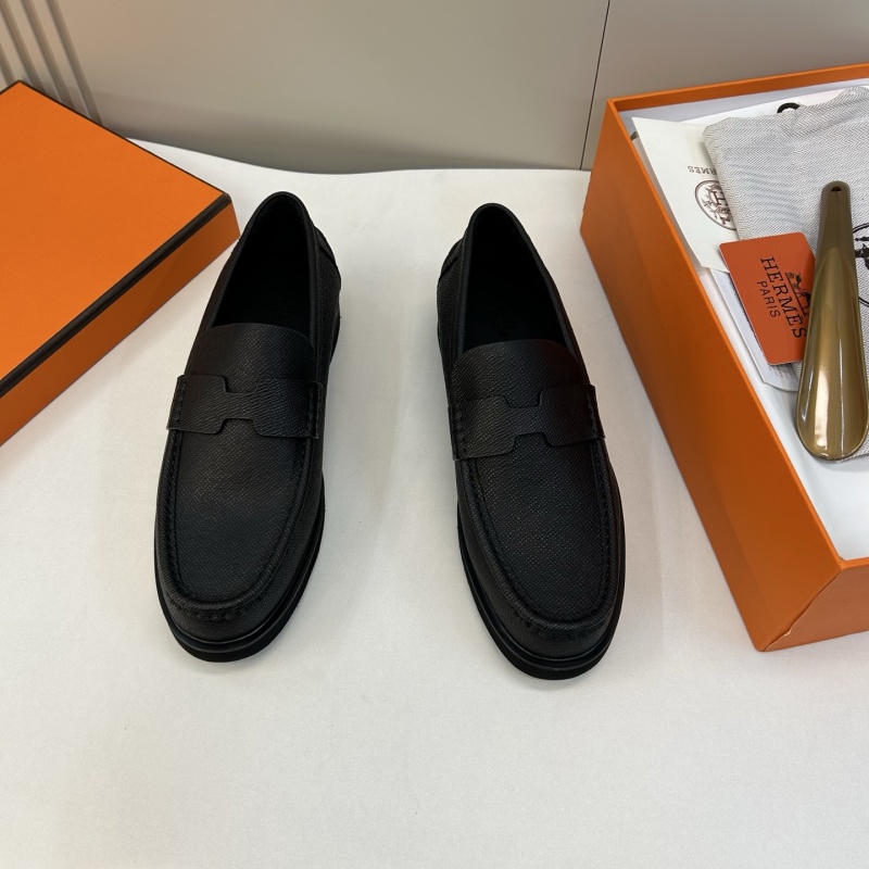 Мужские черные лоферы из натуральной кожи Hermès