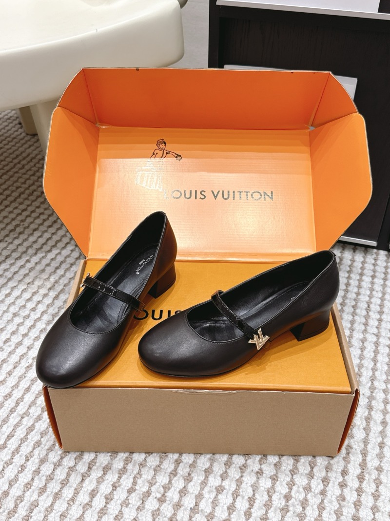 Черные женские туфли Louis Vuitton с ремешком