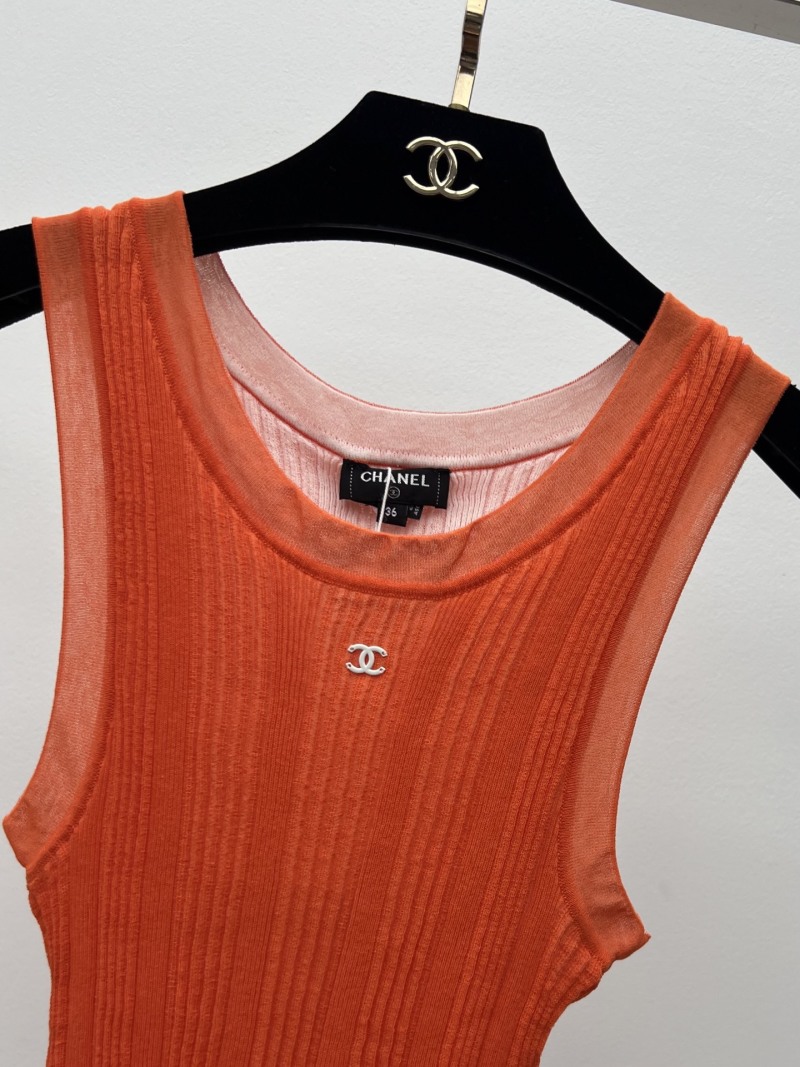 Топ вязаный женский оранжевый Chanel
