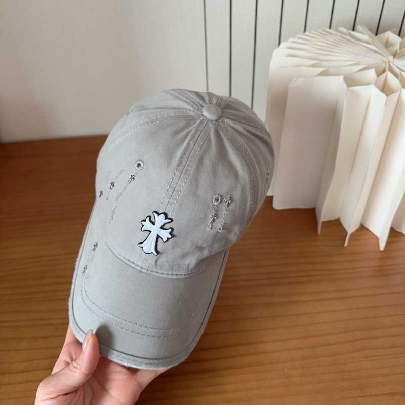 Серая бейсболка с декоративным крестом в стиле гранж Chrome Hearts