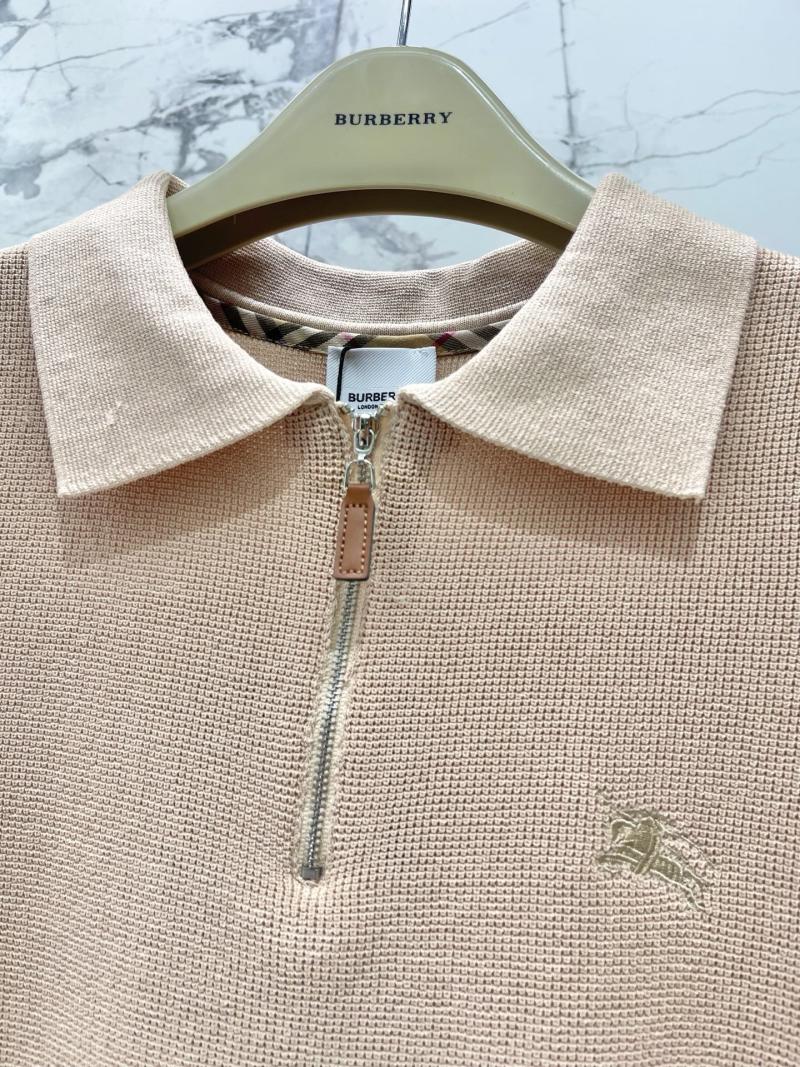 Вязаный джемпер Burberry с воротником поло и молнией