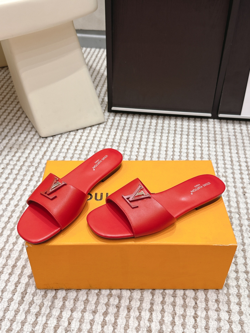 Красные кожаные босоножки с логотипом LV Louis Vuitton