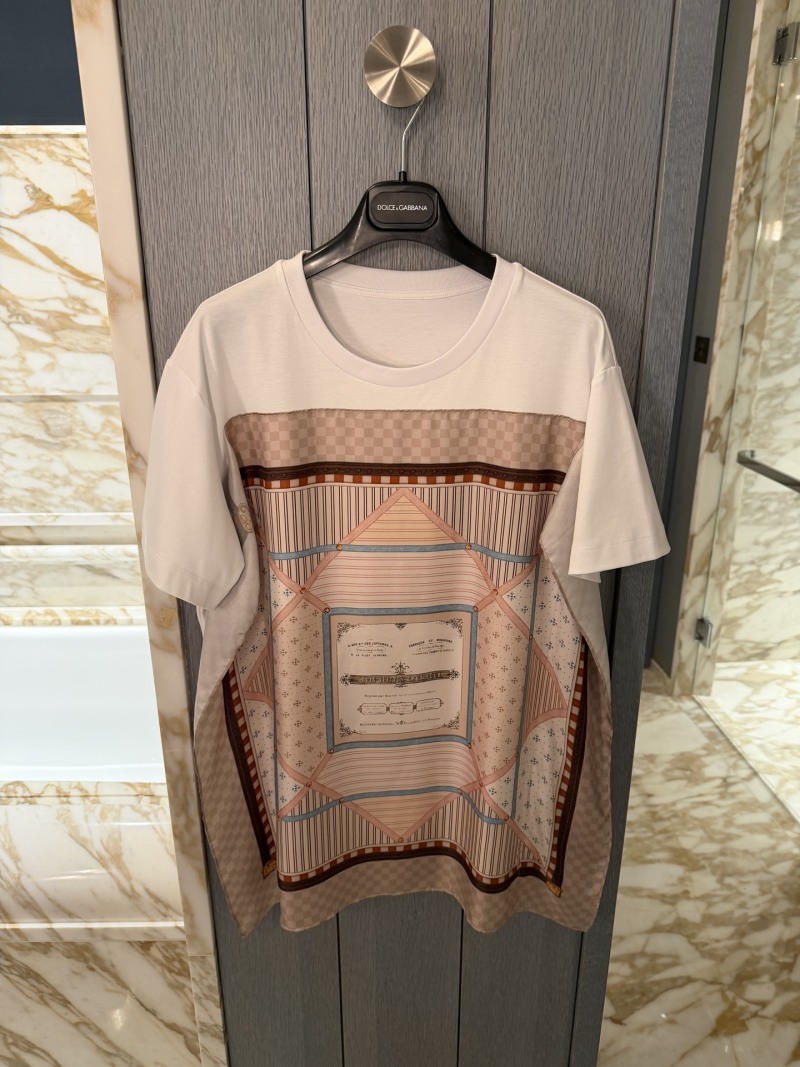 Топ с принтом из шелка и трикотажа Dolce & Gabbana