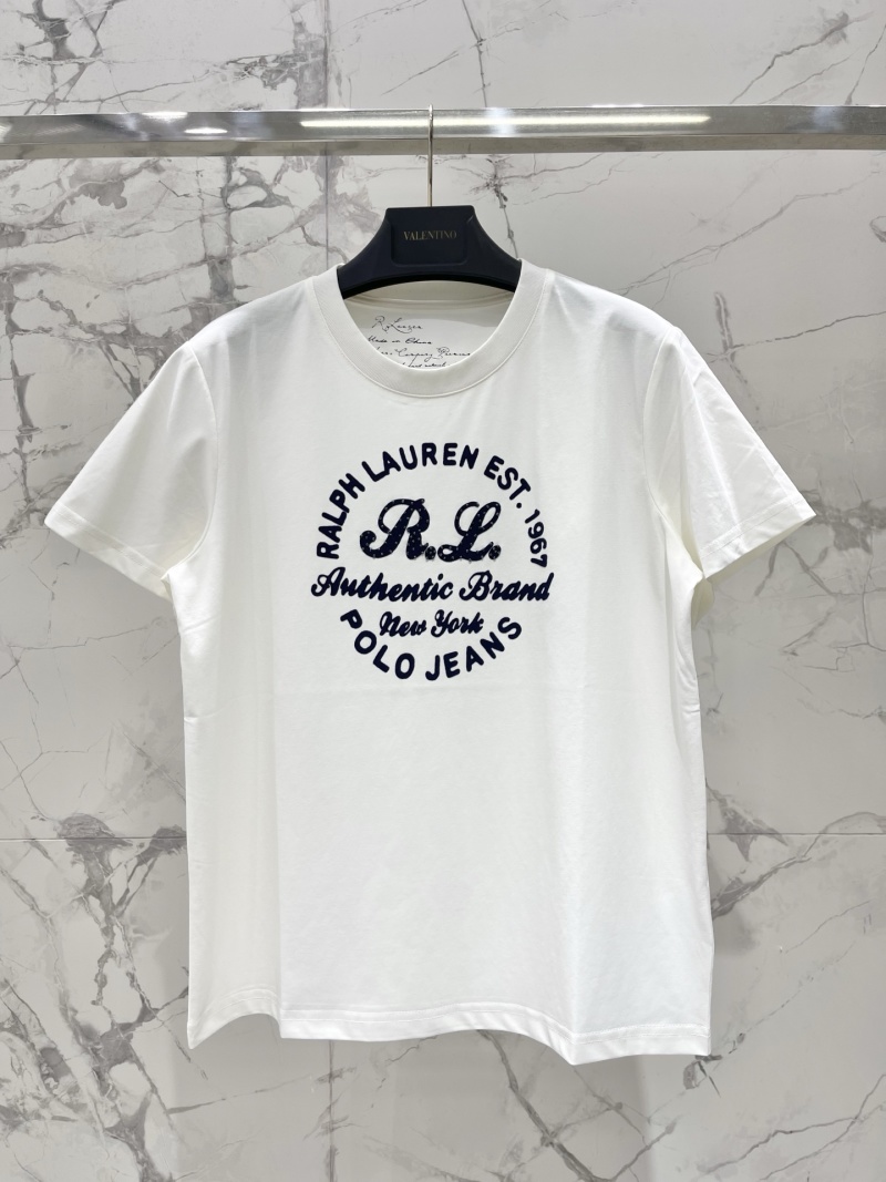 Футболка женская белая с принтом Ralph Lauren
