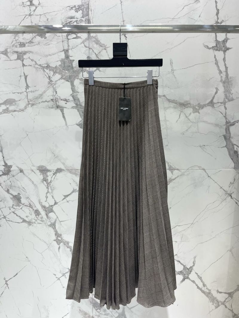 Плиссированная юбка в клетку Saint Laurent