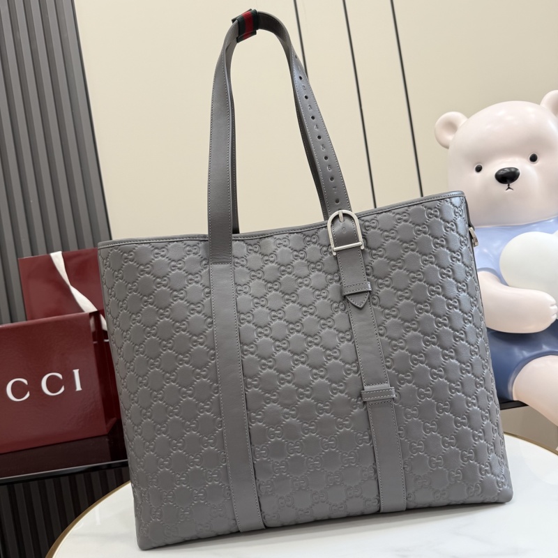 Сумка-тоут Gucci серая с принтом