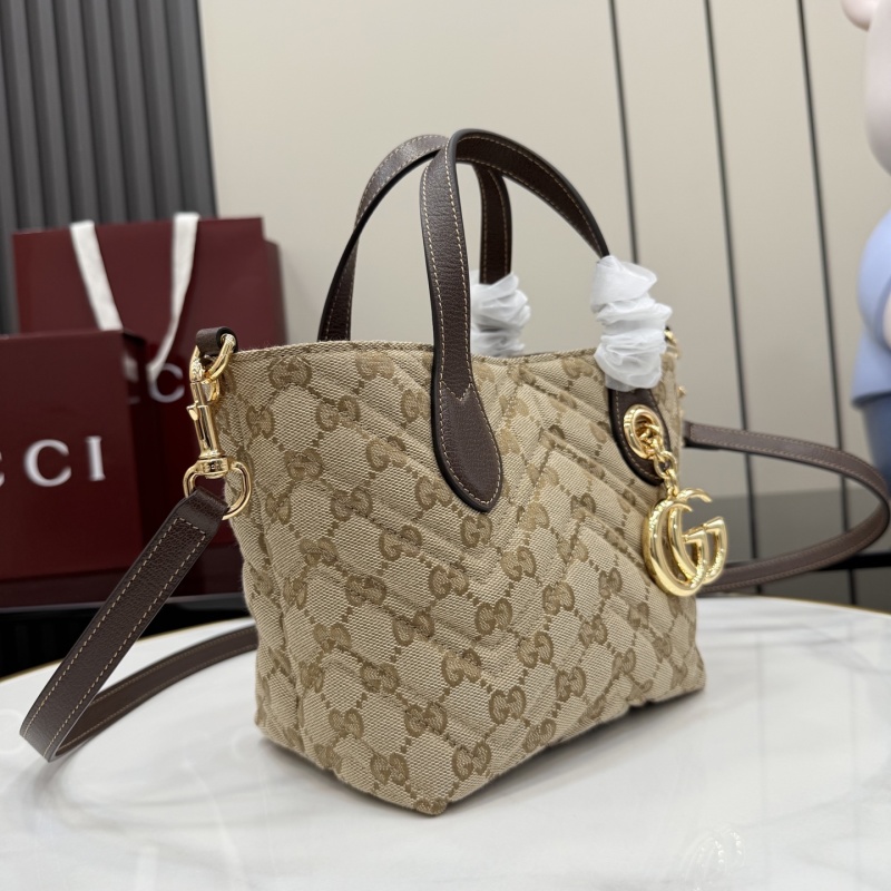 Сумка-тоут Gucci с монограммой и кожаной отделкой