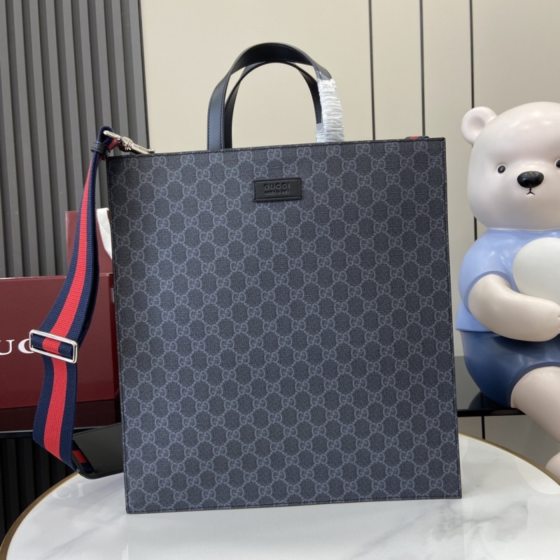 Портфель Gucci с монограммой темно-серый