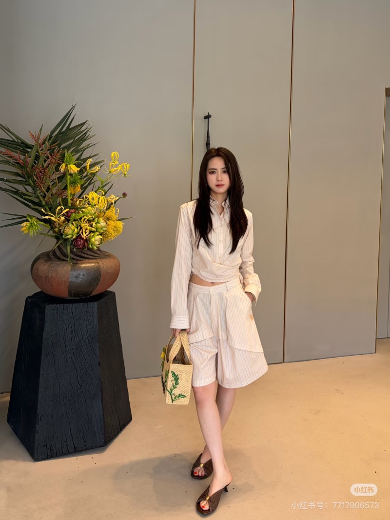 Штаны женские широкие хлопковые в полоску Loewe