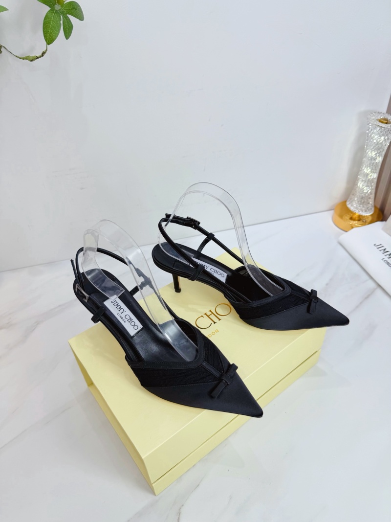 Женские черные босоножки Jimmy Choo на каблуке