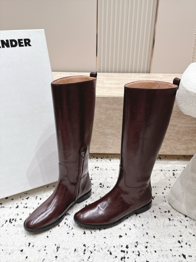 Женские сапоги Jil Sander коричневого цвета