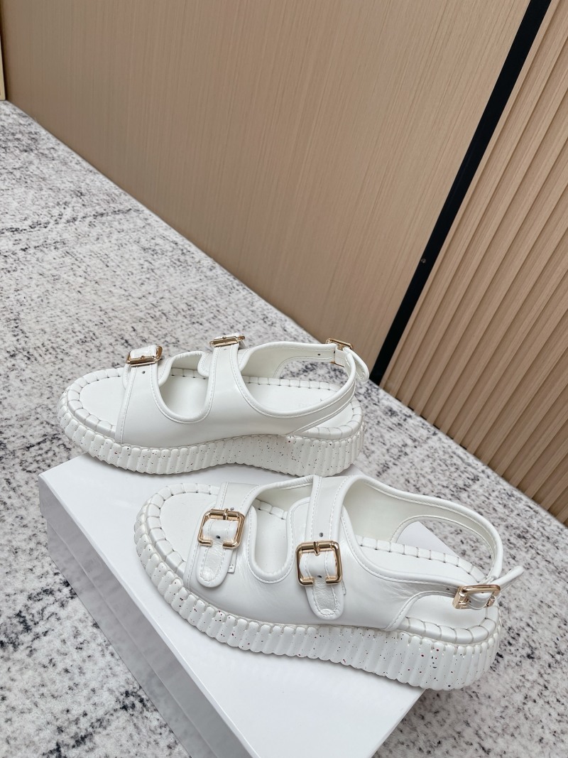Женские белые босоножки на платформе Chloé