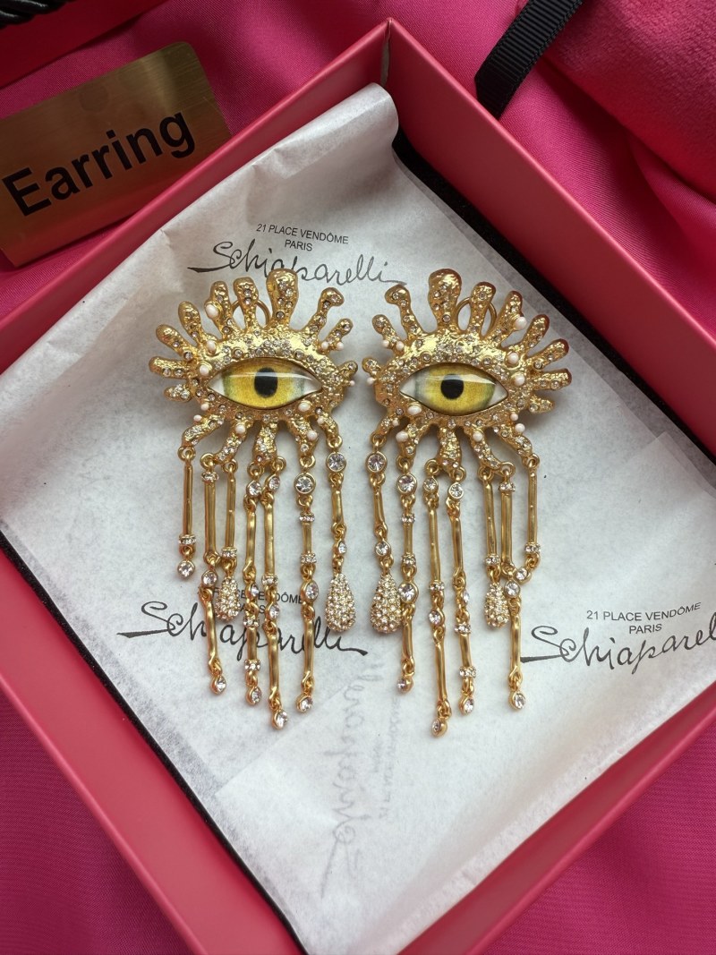 Серьги с глазом и кристаллами Schiaparelli