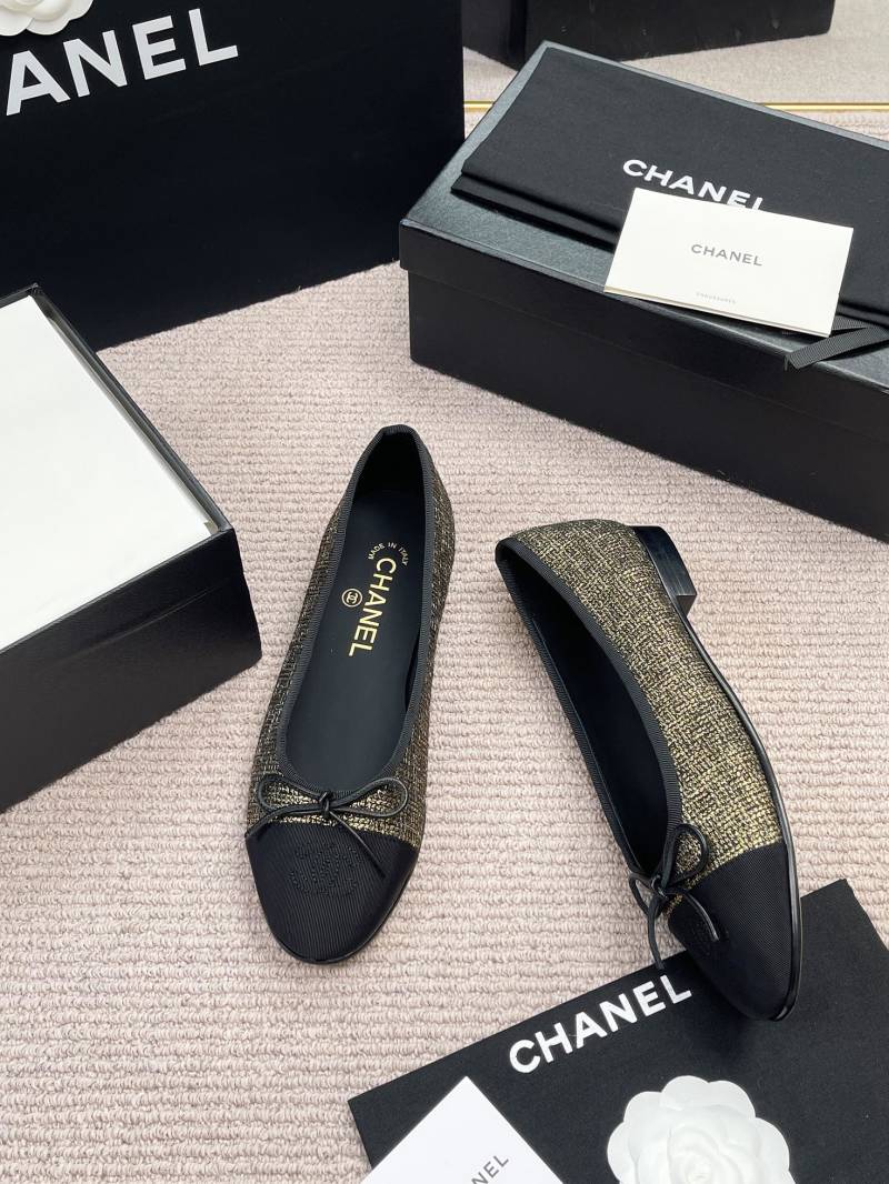Балетки Chanel с декоративным твидом
