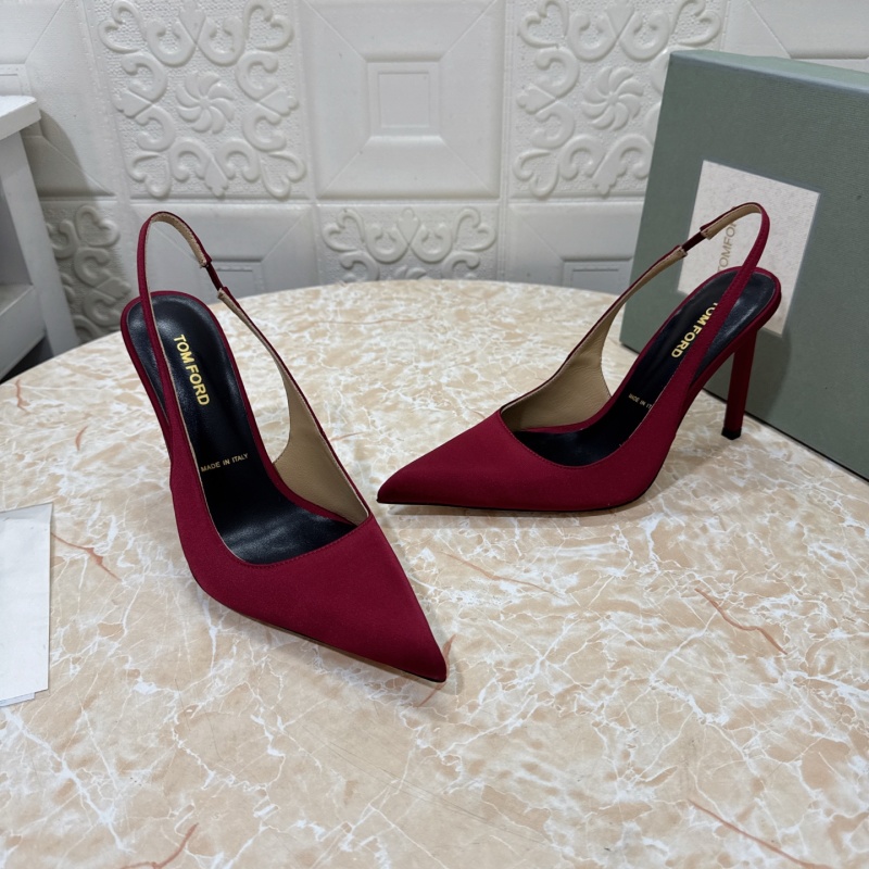Женские туфли TOM FORD, красный цвет, высокий каблук