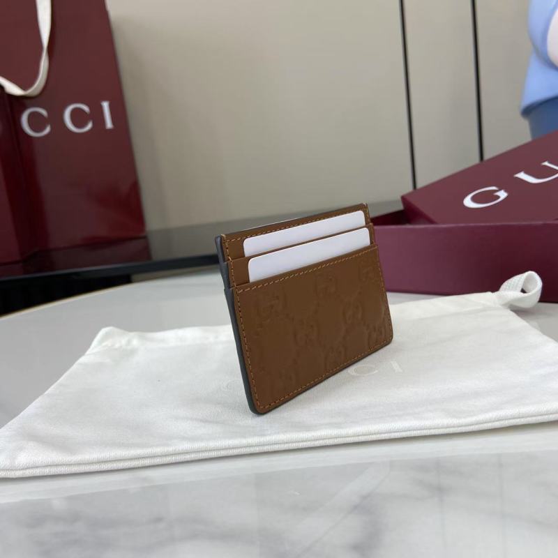 Картхолдер Gucci коричневый с логотипом