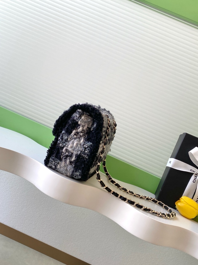 Женская сумка из твида, черно-белая Chanel