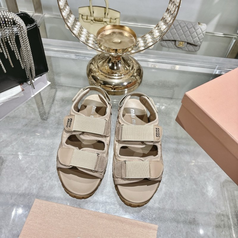 Женские кожаные сандалии Miu Miu на платформе