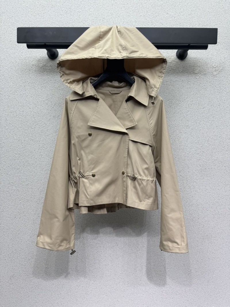 Короткий плащ-тренч с капюшоном Burberry
