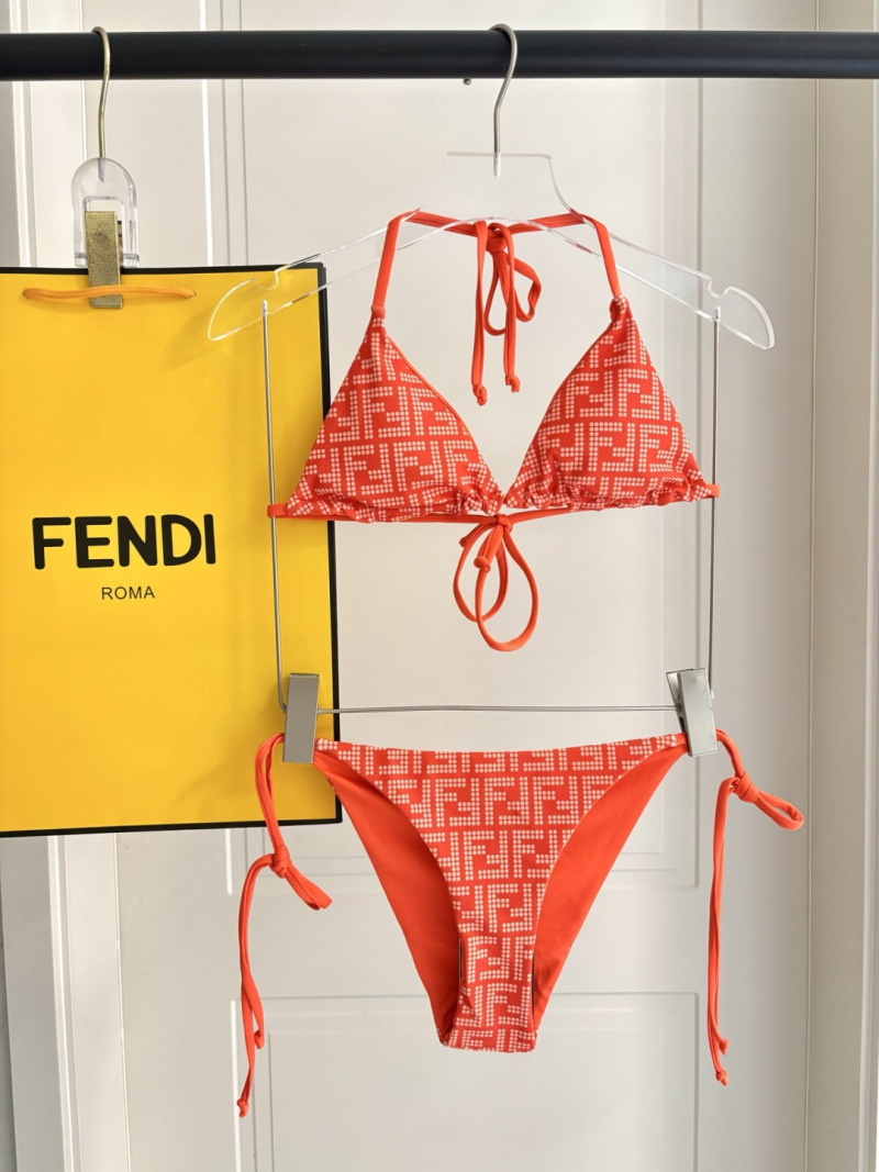 Женский купальник бикини оранжевый Fendi