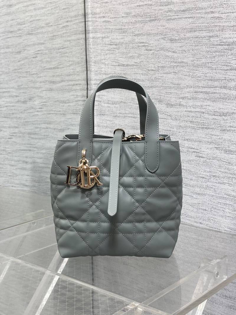 Сумка Dior Lady Dior серая с золотой фурнитурой