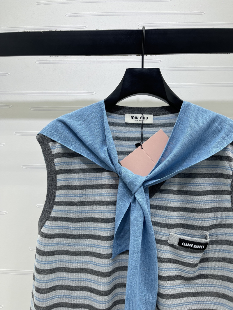 Женская вязаная кофта с отложным воротником Miu Miu